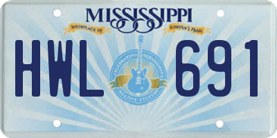 MS license plate HWL691