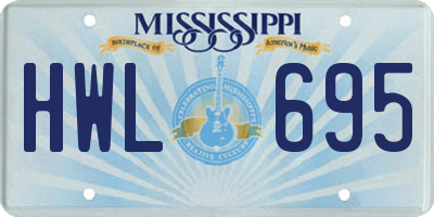 MS license plate HWL695