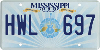 MS license plate HWL697