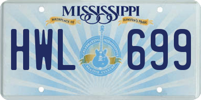 MS license plate HWL699