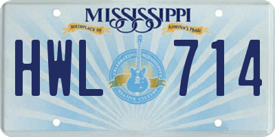 MS license plate HWL714
