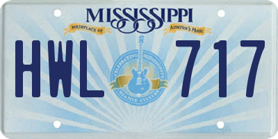 MS license plate HWL717