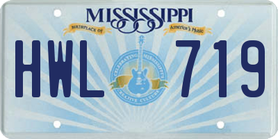 MS license plate HWL719