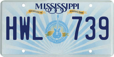 MS license plate HWL739