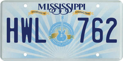 MS license plate HWL762
