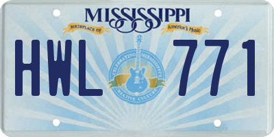 MS license plate HWL771