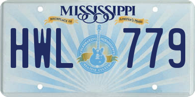 MS license plate HWL779