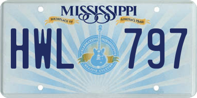 MS license plate HWL797
