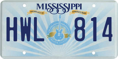 MS license plate HWL814