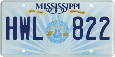 MS license plate HWL822