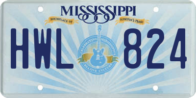 MS license plate HWL824