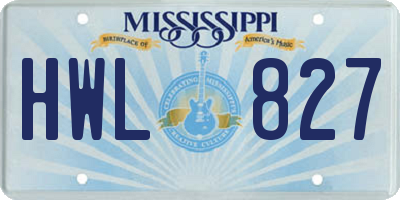 MS license plate HWL827