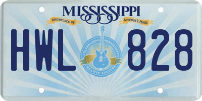 MS license plate HWL828