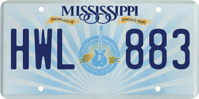MS license plate HWL883