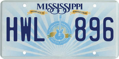 MS license plate HWL896