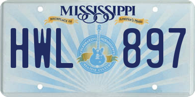 MS license plate HWL897
