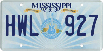 MS license plate HWL927
