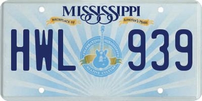 MS license plate HWL939