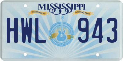 MS license plate HWL943