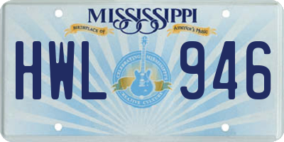 MS license plate HWL946