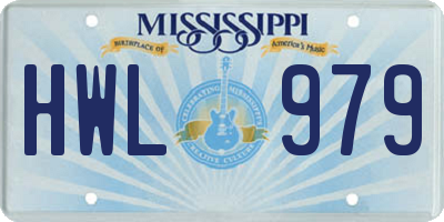 MS license plate HWL979