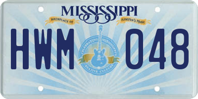 MS license plate HWM048