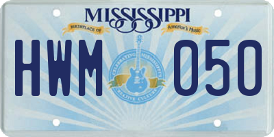 MS license plate HWM050