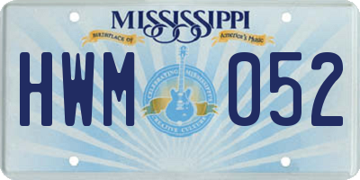 MS license plate HWM052