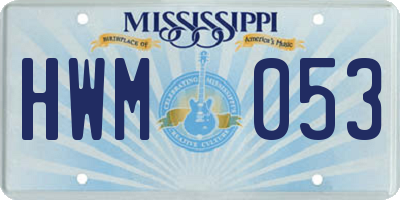 MS license plate HWM053