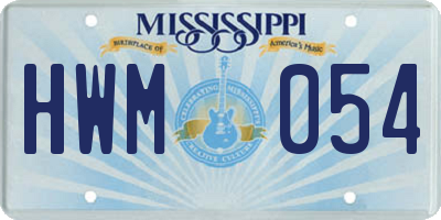 MS license plate HWM054