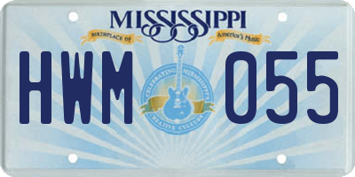 MS license plate HWM055