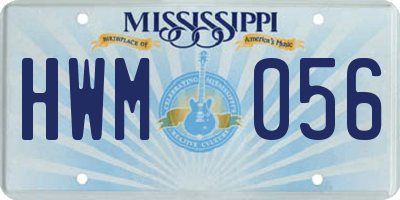 MS license plate HWM056