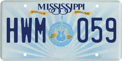MS license plate HWM059