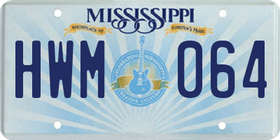 MS license plate HWM064