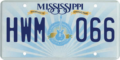 MS license plate HWM066