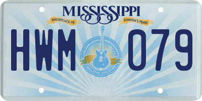 MS license plate HWM079