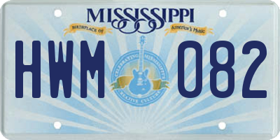 MS license plate HWM082