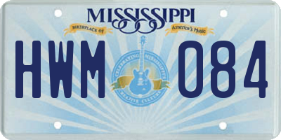 MS license plate HWM084