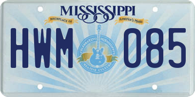 MS license plate HWM085