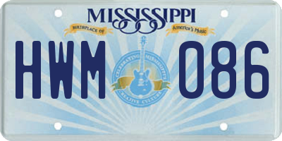 MS license plate HWM086