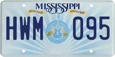 MS license plate HWM095
