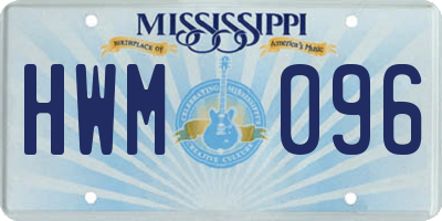 MS license plate HWM096