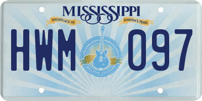 MS license plate HWM097