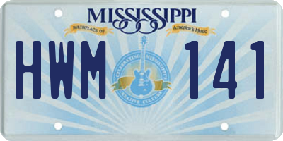 MS license plate HWM141