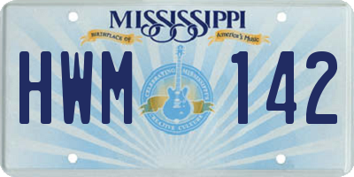 MS license plate HWM142