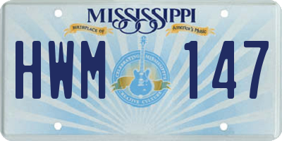 MS license plate HWM147