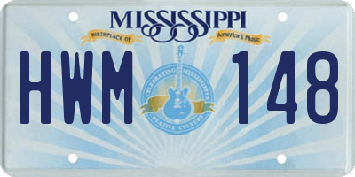 MS license plate HWM148