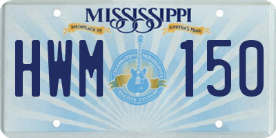 MS license plate HWM150