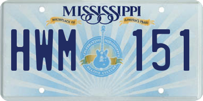 MS license plate HWM151