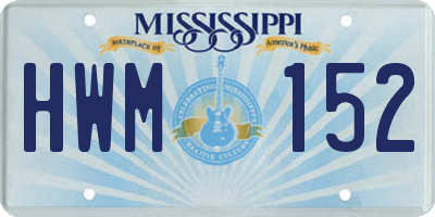 MS license plate HWM152